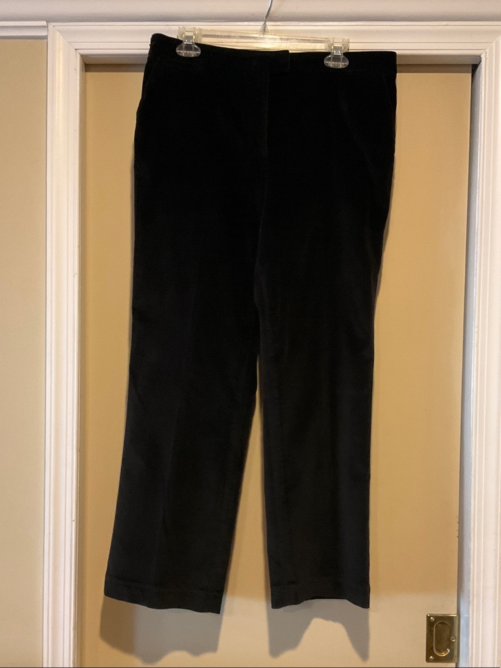 Talbots Classic Black Velvet Straight-Leg Pants
